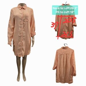 BNWTT Women's C&C California 100% Linen Button Down Shirt Dress Size M/L